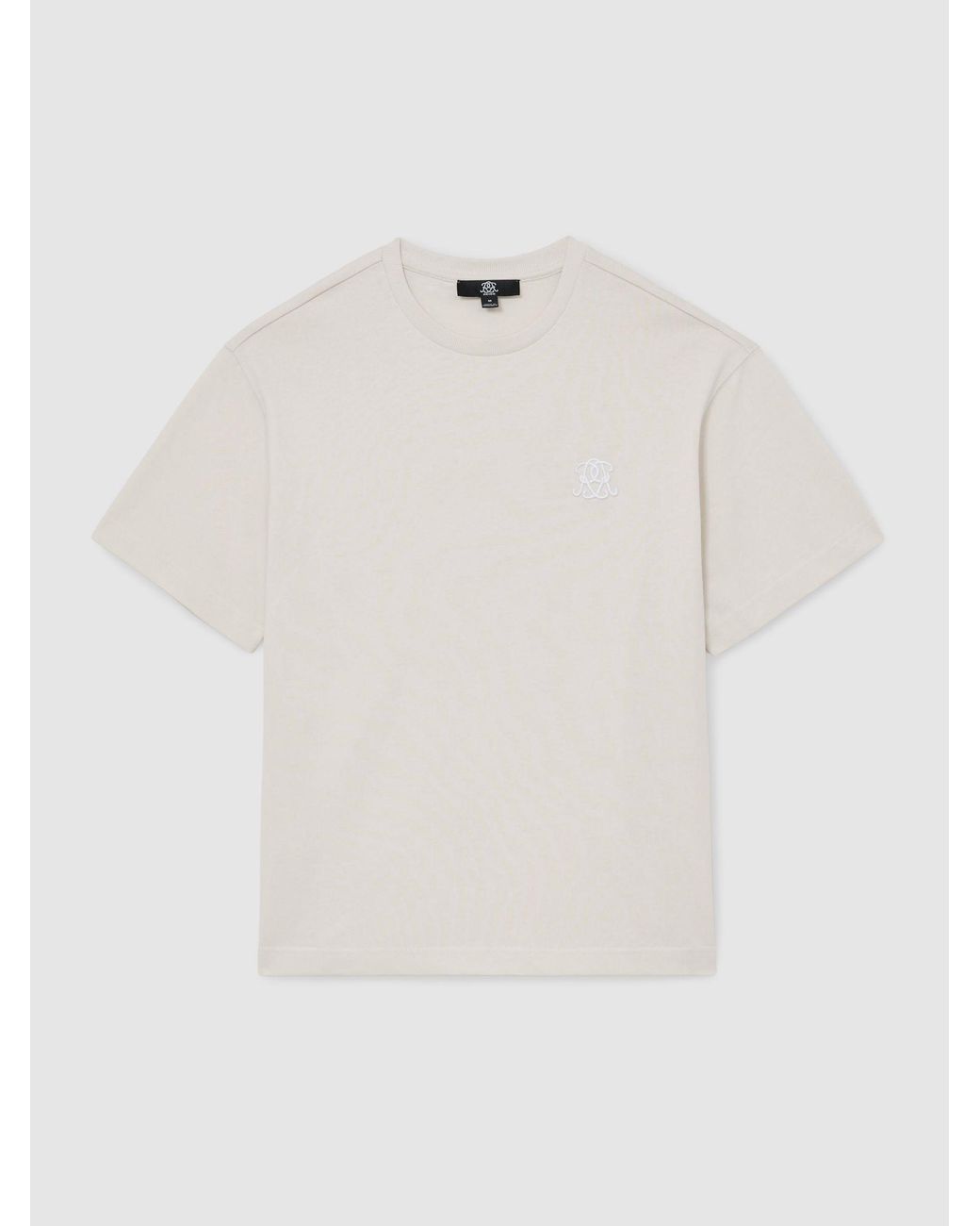 Reiss Rainer - White Monogram Embroidered Relaxed-fit T-shirt, Xl for men