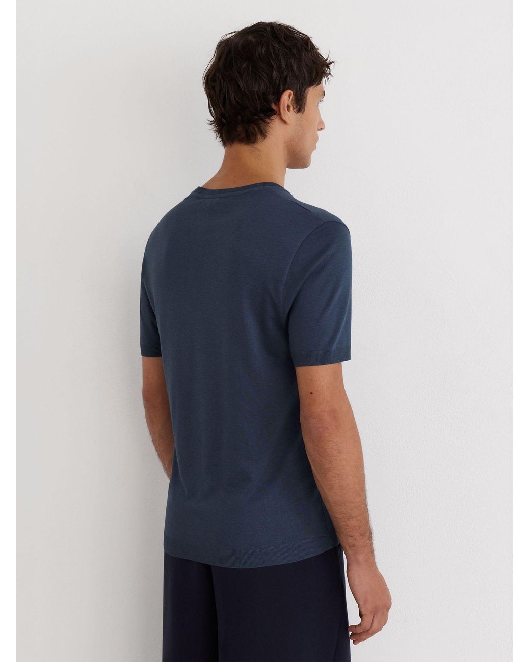 Reiss Salina - Airforce Blue Cotton-modal V-neck Tailored-fit T-shirt, Xxl for men