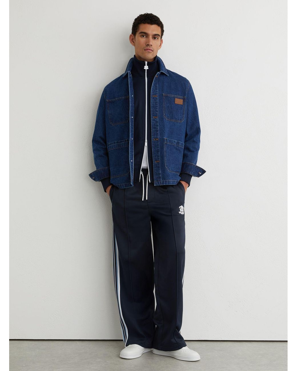 Reiss Black Lawson - Navy Monogram Tape-detail Relaxed Joggers, Xxl for men