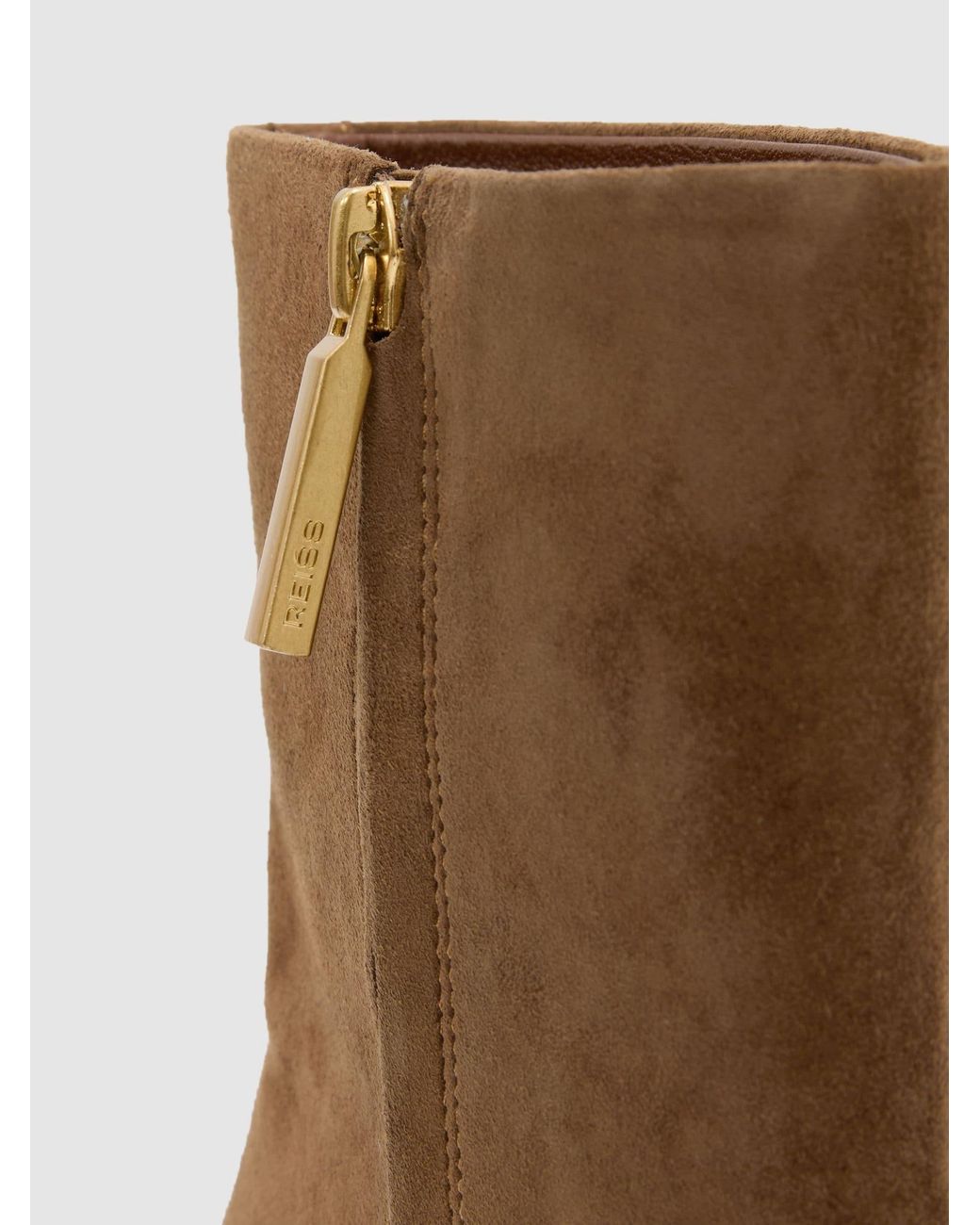 ATELIER Gray Suede Heeled Ankle Boots