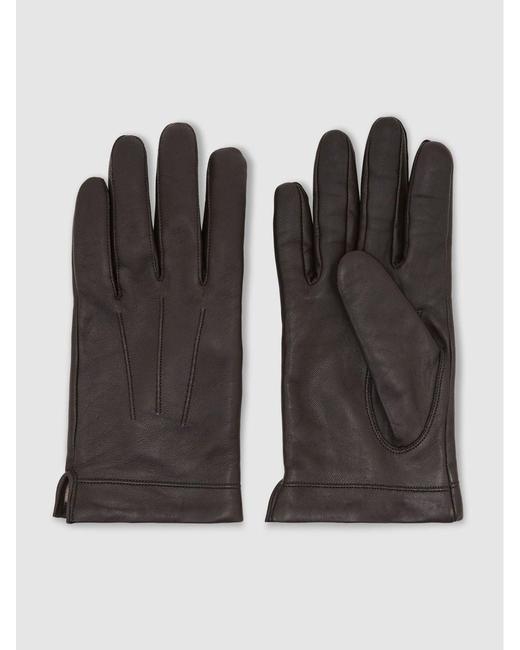 Reiss Black Nappa Leather Gloves for men