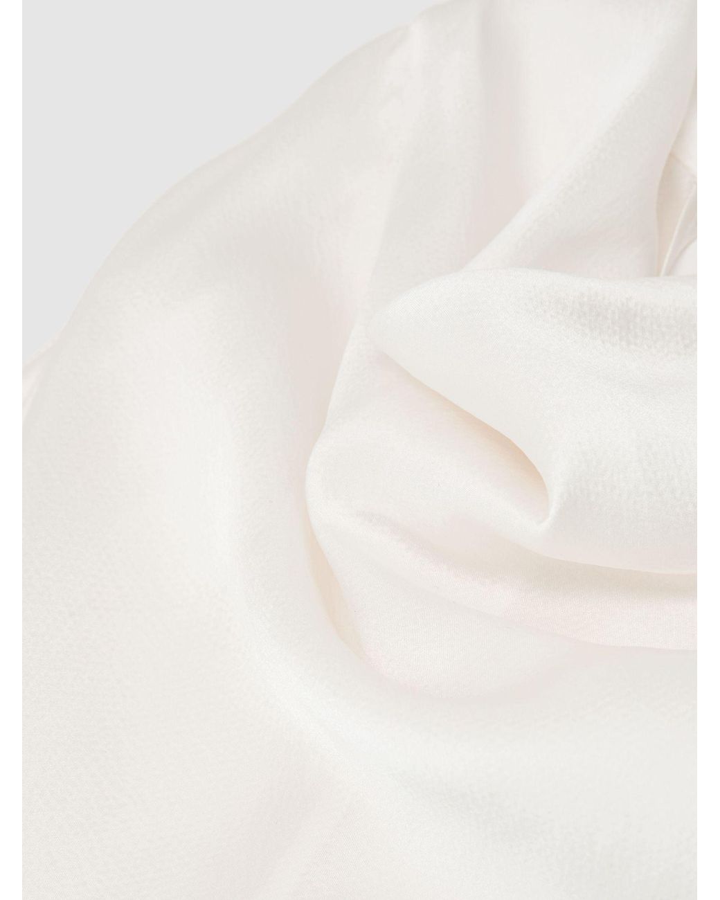 Reiss White Hammered-Silk Cowl-Neck Top