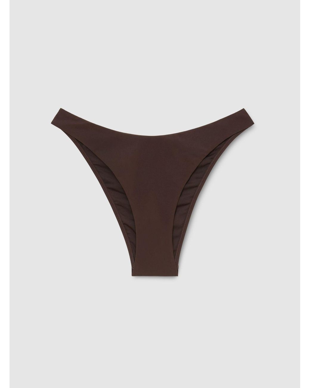 Reiss Brown Fixed-Side Brazilian Bikini Bottoms