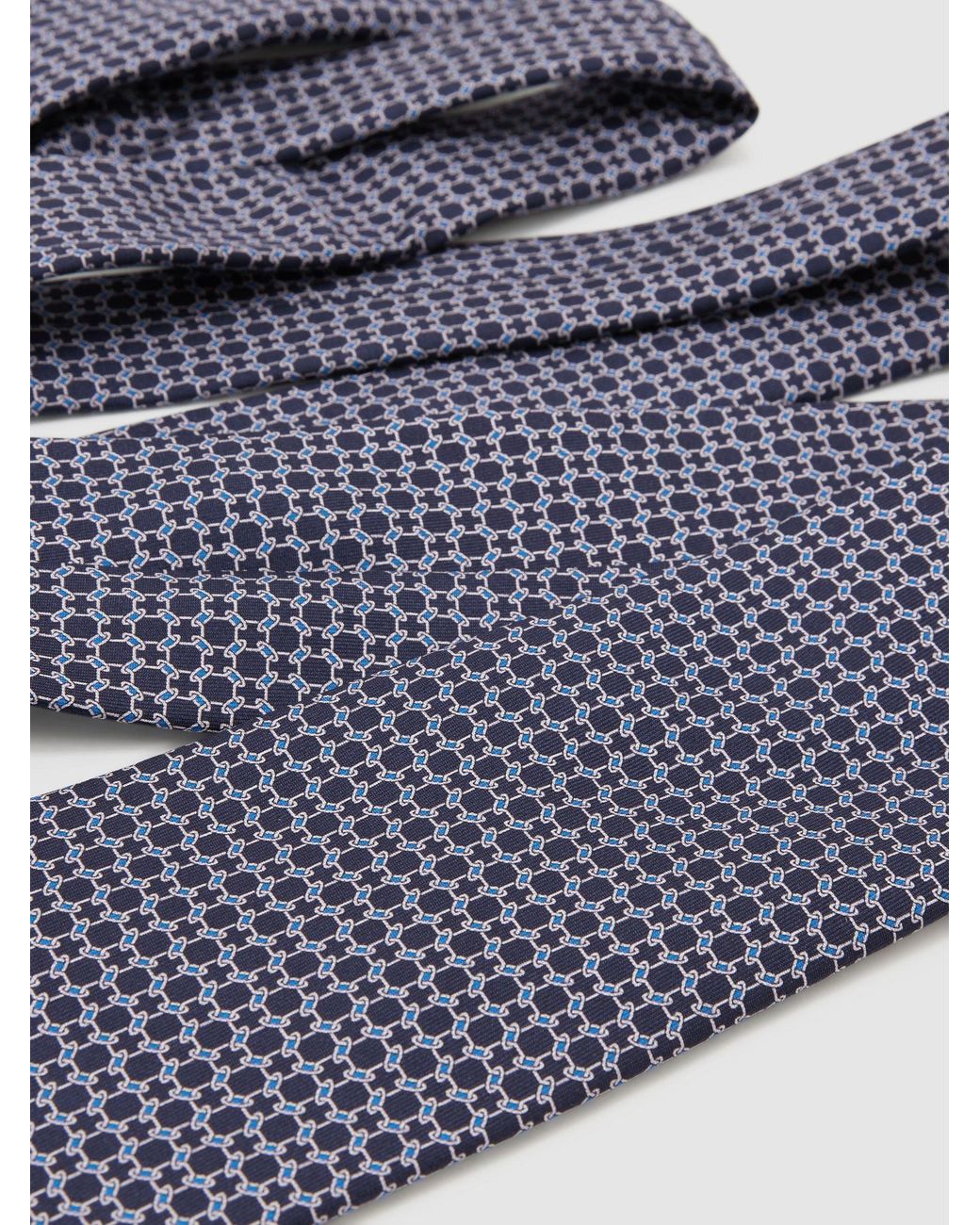 Reiss Blue Catena - Navy Silk Geometric Chain-print Tie, One for men