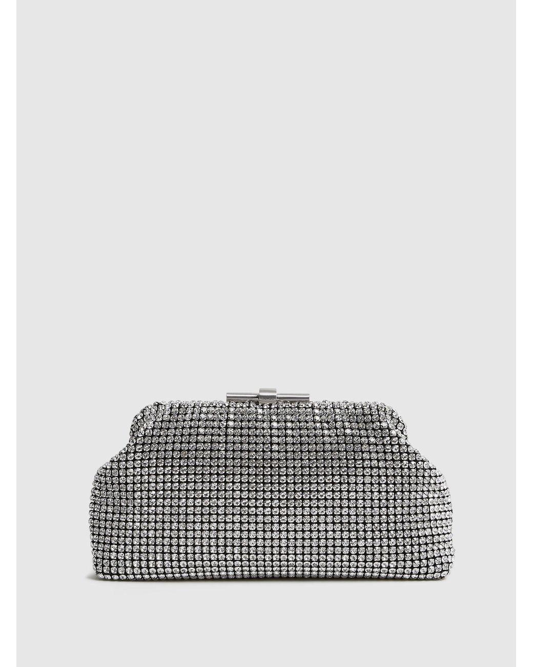 Reiss Gray Adaline Clutch Bag