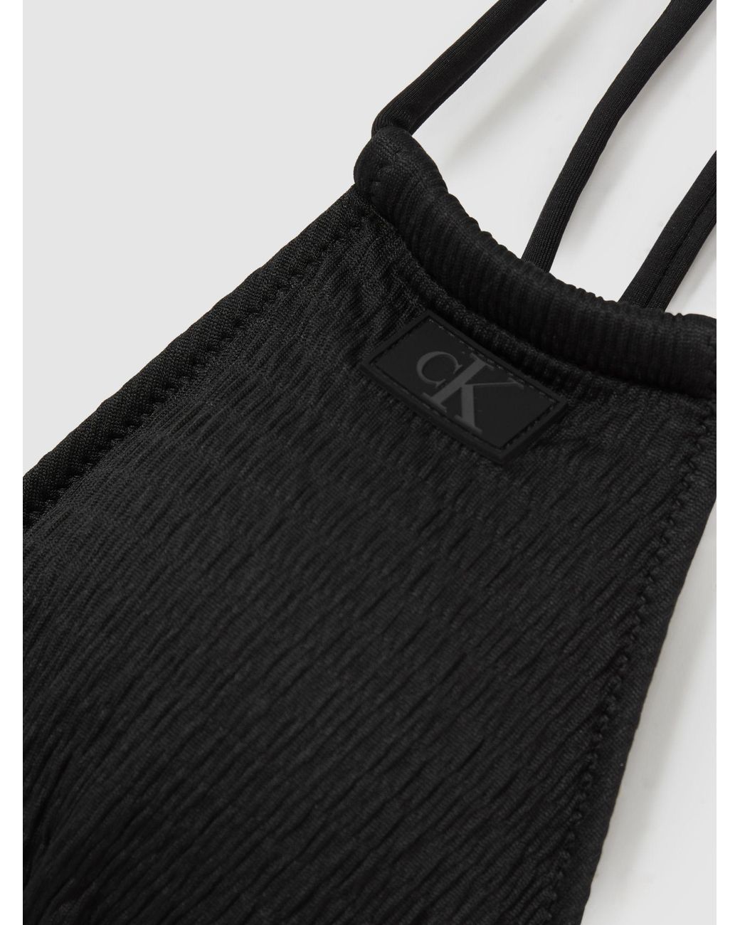 Calvin Klein Black Crinkle Triangle Bikini