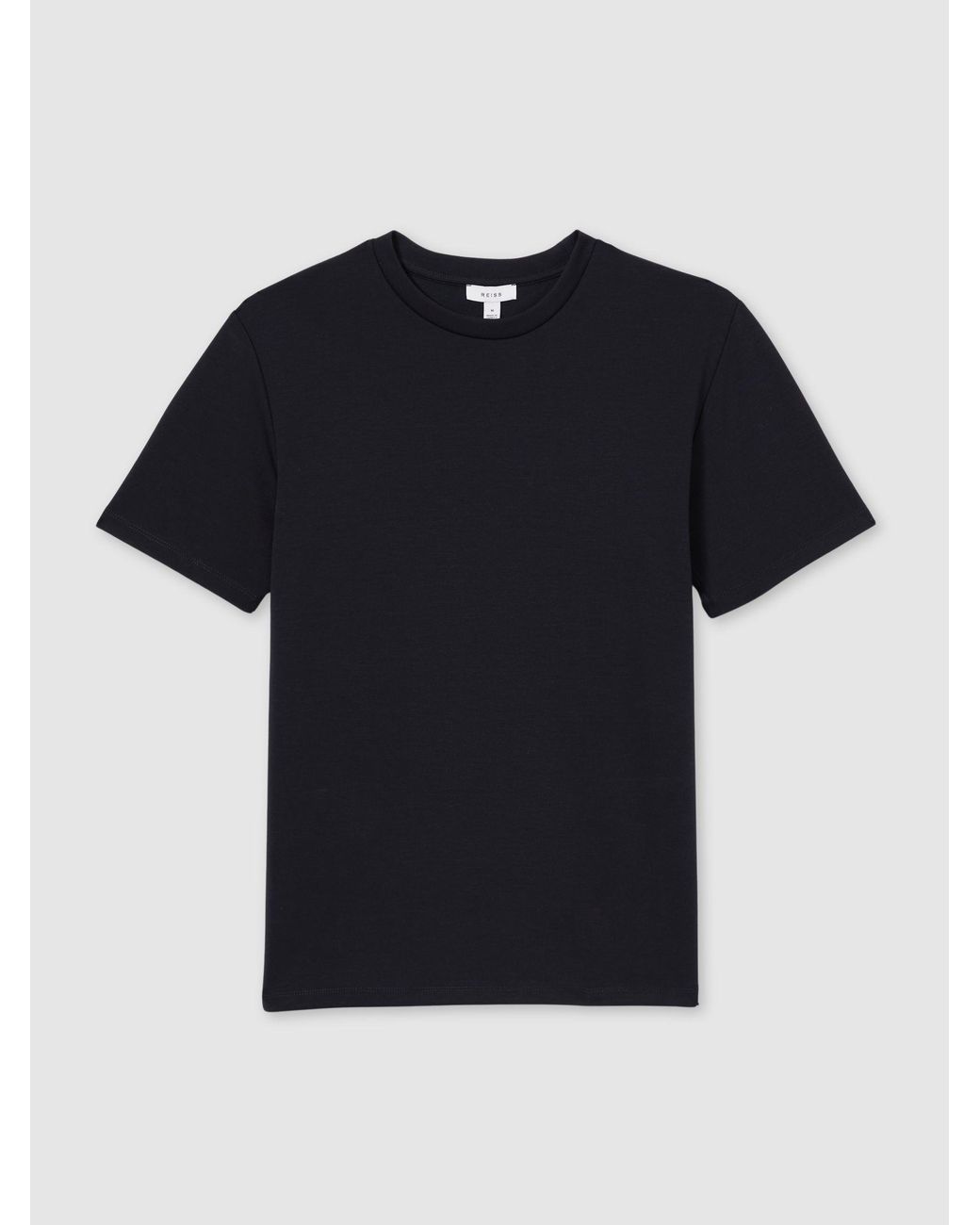 Reiss Blue Bradley Premium-Interlock Modern-Fit T-Shirt for men