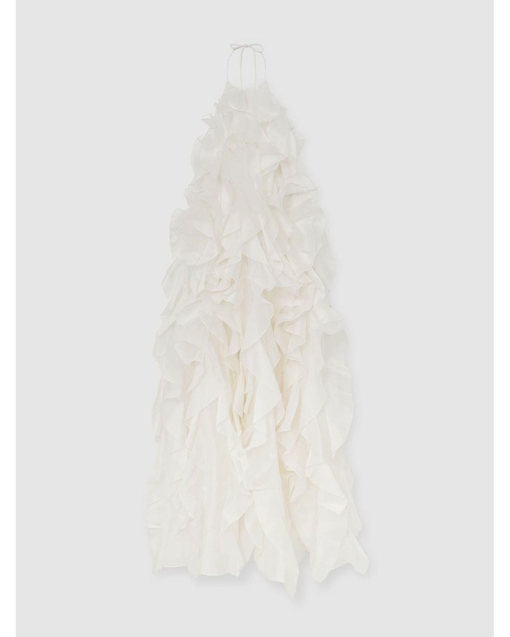 Reiss Natural Kiera - Off White Atelier Silk-organza Ruffle Maxi Dress, Us 4