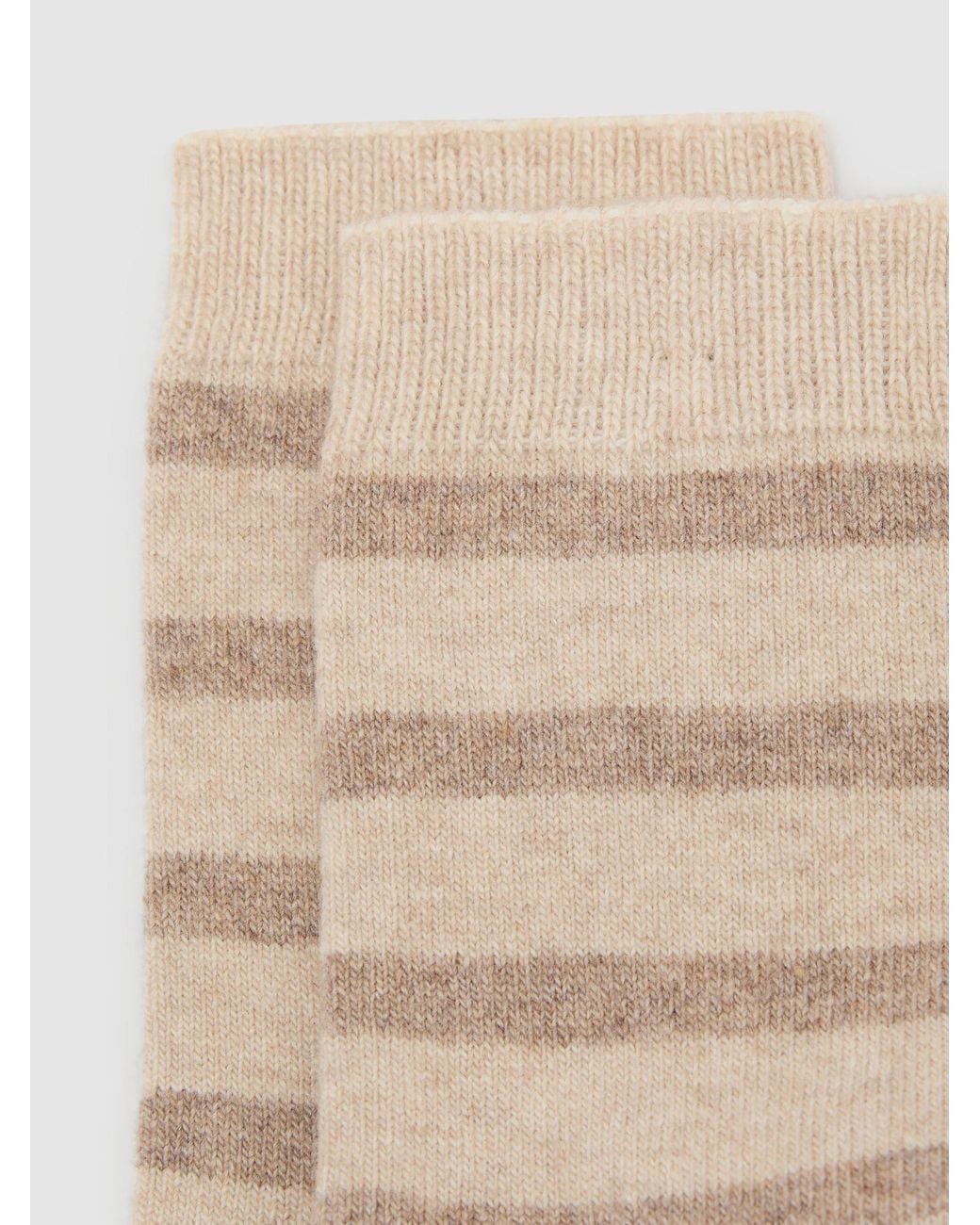 Reiss Natural Striped Socks With Wool