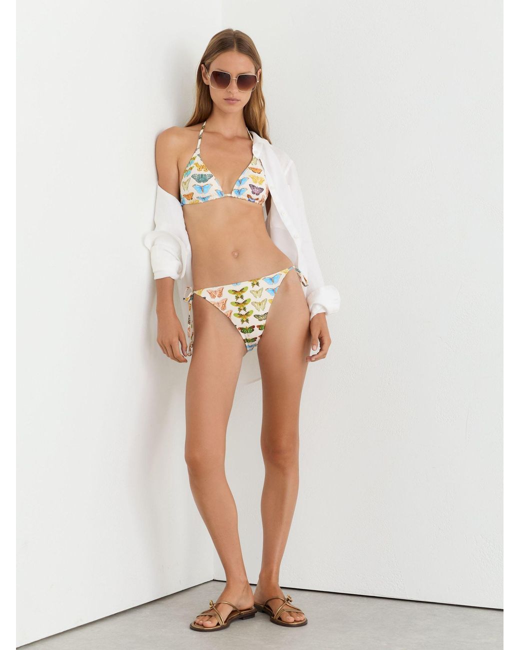 Reiss Brown X Nybg Printed Reversible Bikini Top