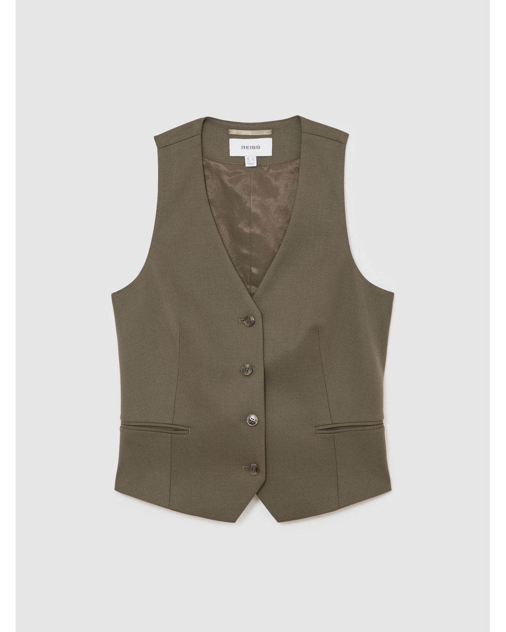 Reiss Natural Wool-Blend Tailored Waistcoat