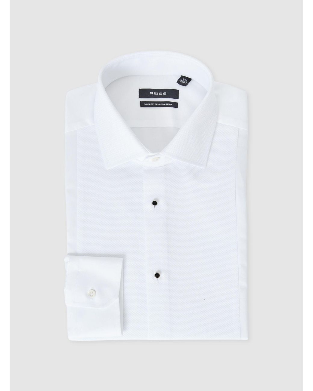 Reiss Black Marcelular Fit Cotton Dinner Shirt for men