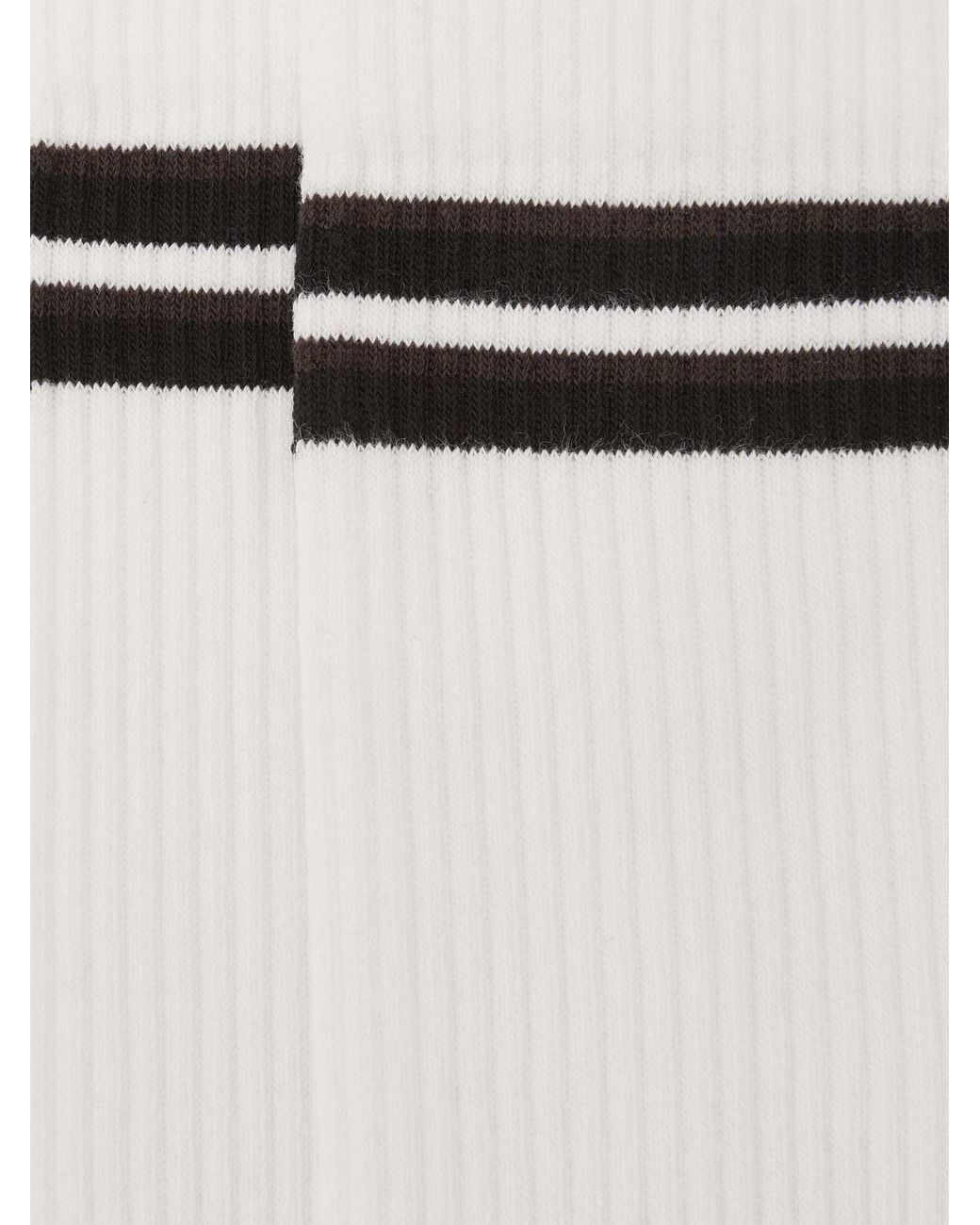 Reiss Natural Cotton-Blend Ribbed Stripe-Detail Socks, S & M for men