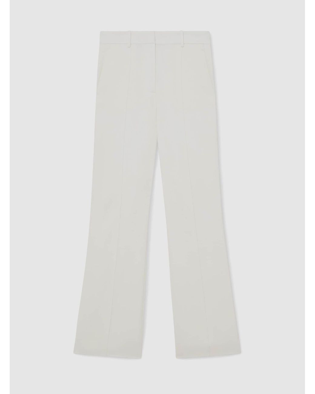 Reiss Natural Wide-Leg Seam-Detail Trousers