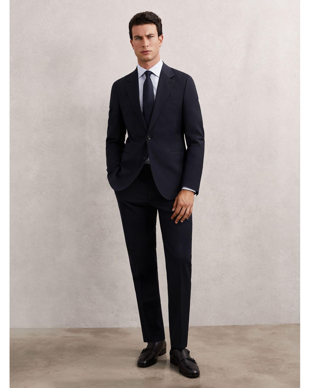 Reiss Blue Promise - Navy Wool-blend Tailored-fit Waistcoat, Us 38 Regular for men