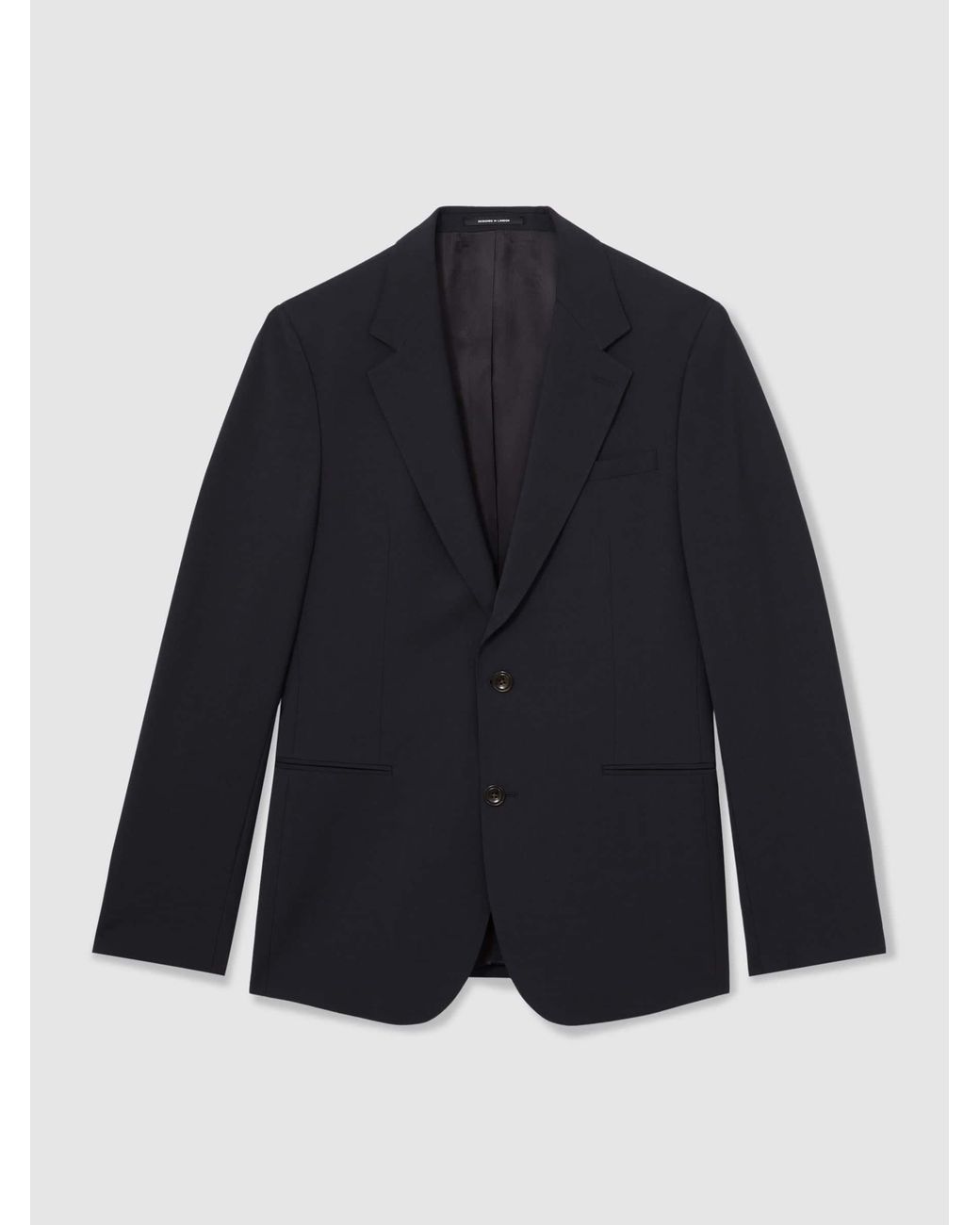 Reiss Blue Promise - Navy Tailored Fit Wool-blend Single-breasted Suit Blazer, Us 46 Short for men