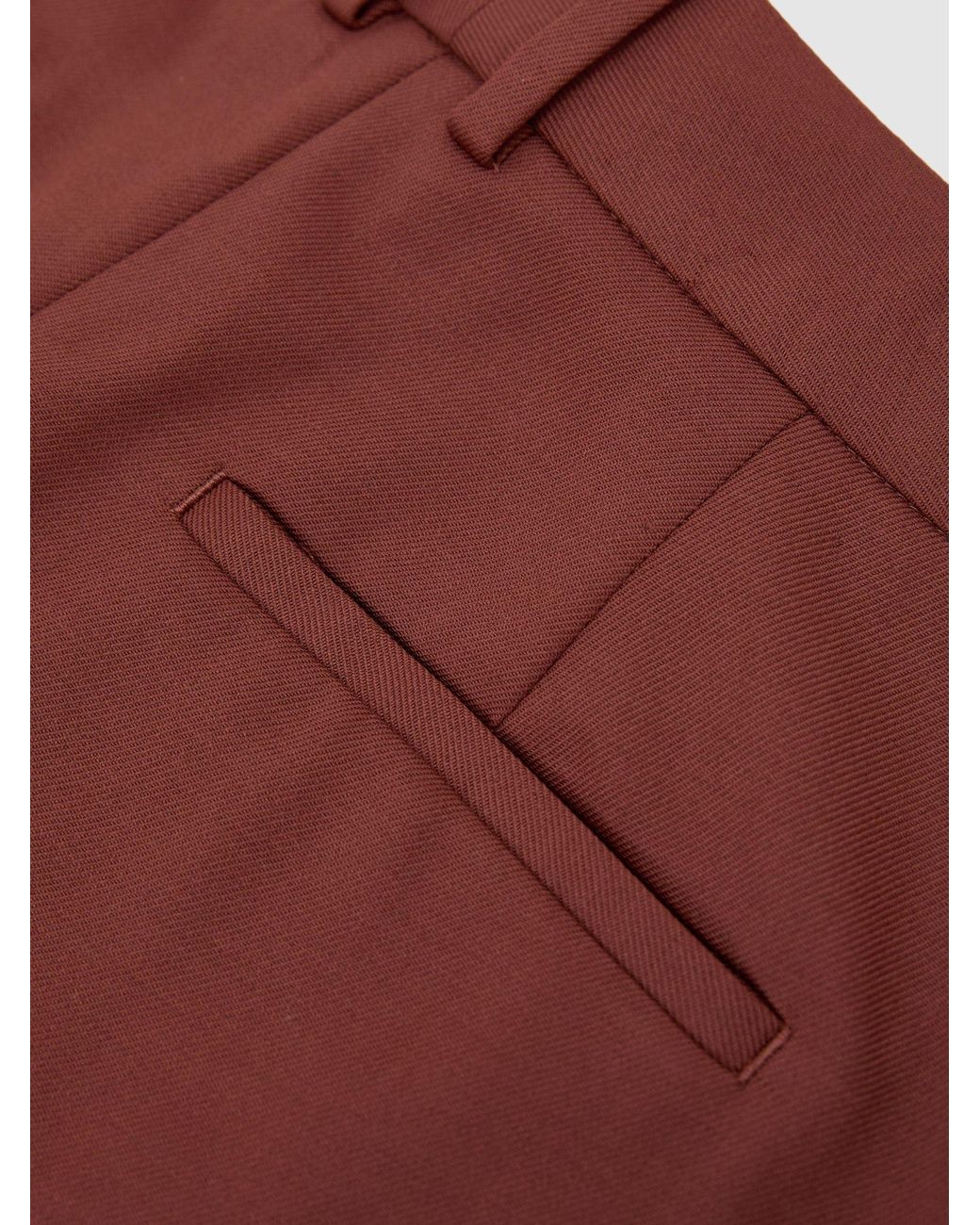 Reiss Brown Wool-Blend Wide-Leg Suit Trousers