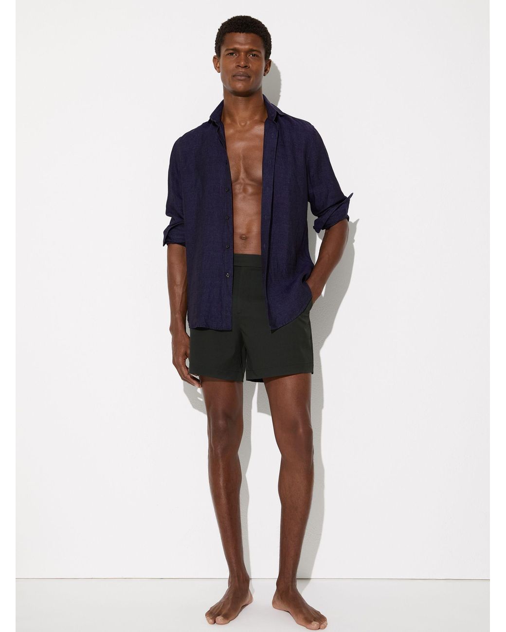 Reiss Blue Side-Adjuster Swim Shorts for men