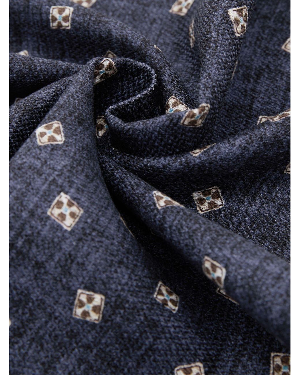 Reiss Blue Ennio - Navy Silk Square-medallion Paisley Pocket Square, One for men
