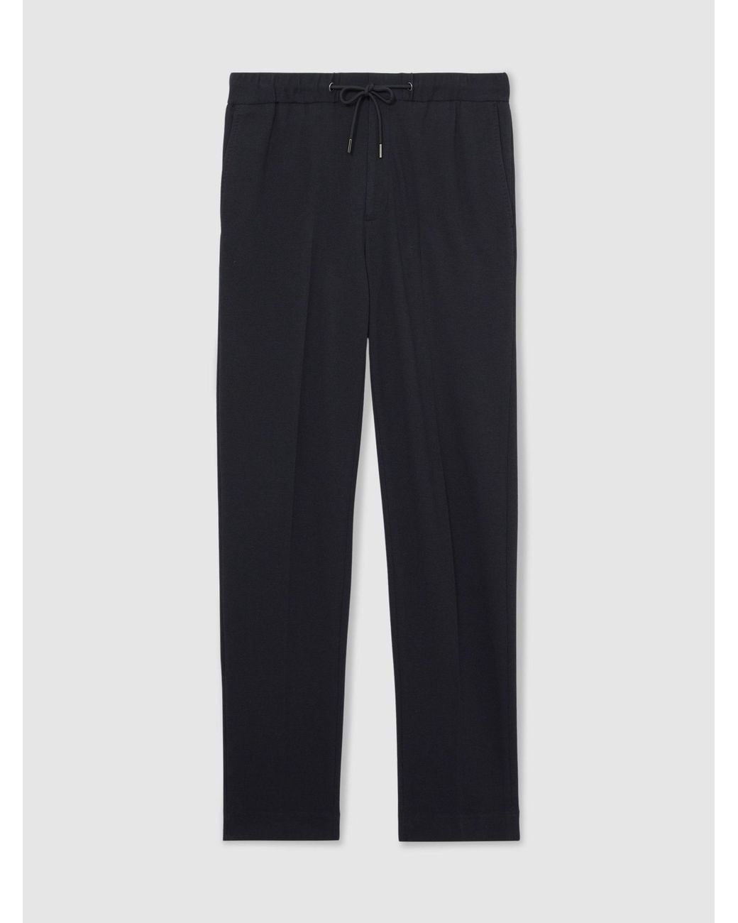 Reiss Natural Tailored-Fit Stretch-Piqué Drawstring Trousers for men