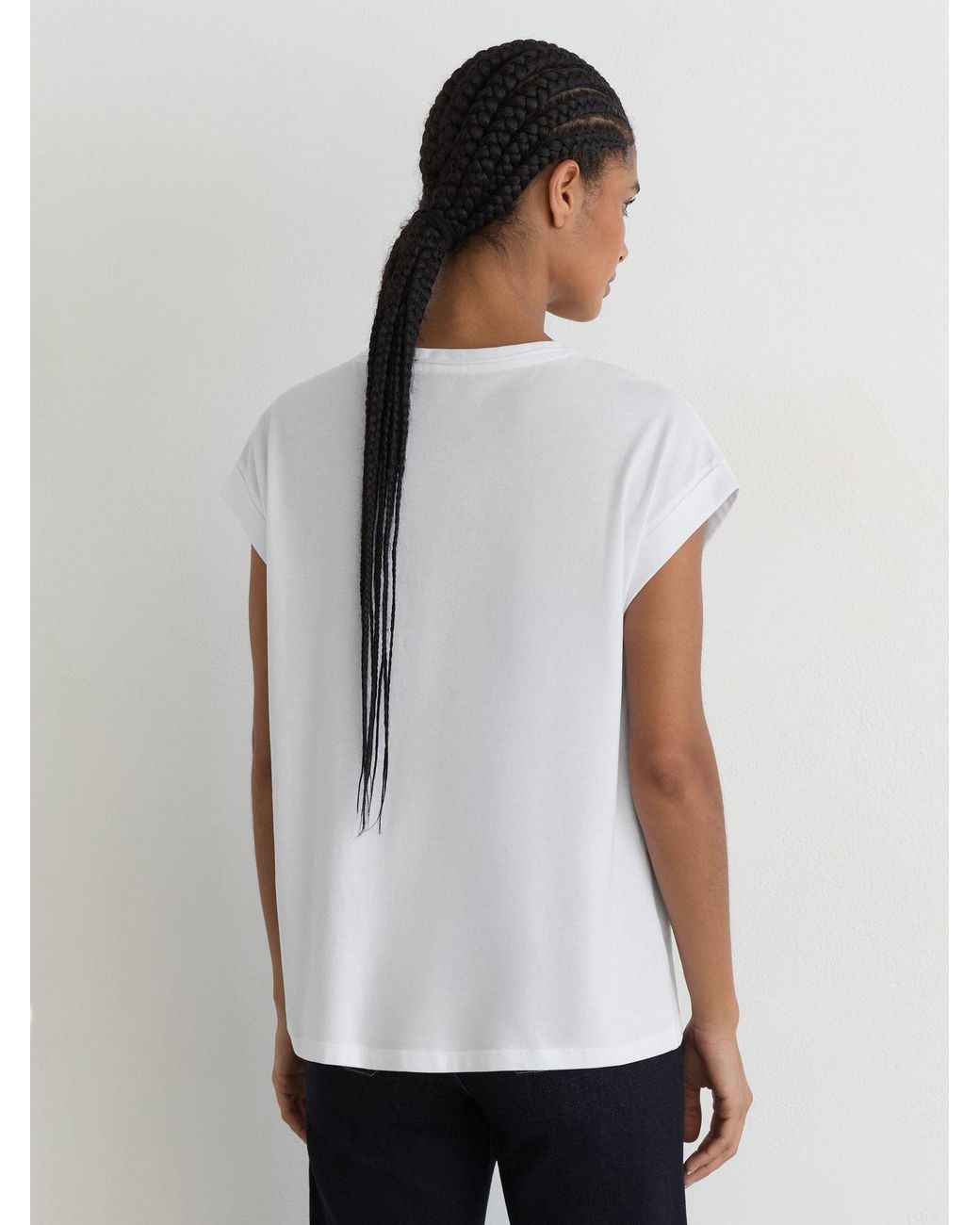 Reiss White Tommie Brushed-Cotton Crew-Neck T-Shirt