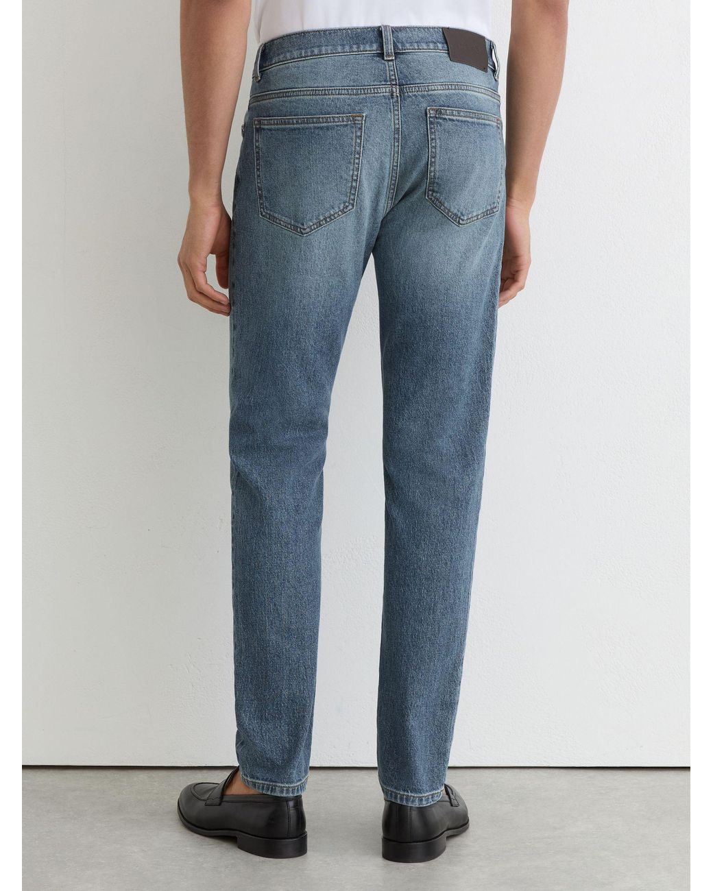 Reiss Blue Picton - Washed Indigo Green Cast Cotton-blend Slim-fit Jeans, 29w X 31l (uk 29 R) for men