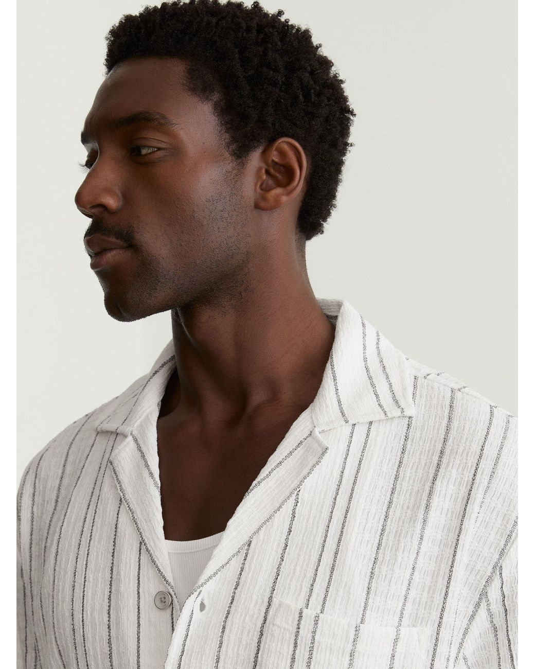 Reiss Ford - White Textured Stripe Regular-fit Shirt, S for men