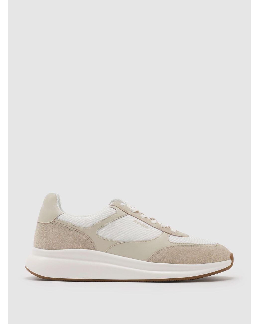 Reiss Natural Suede-Trim Runner Trainers for men