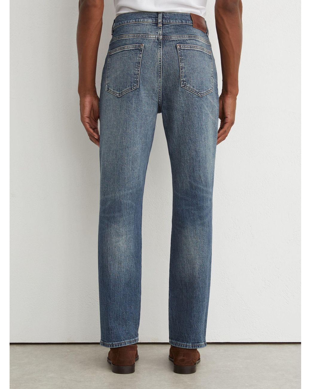 Reiss Blue Comfort-Stretch Straight-Leg Jeans for men