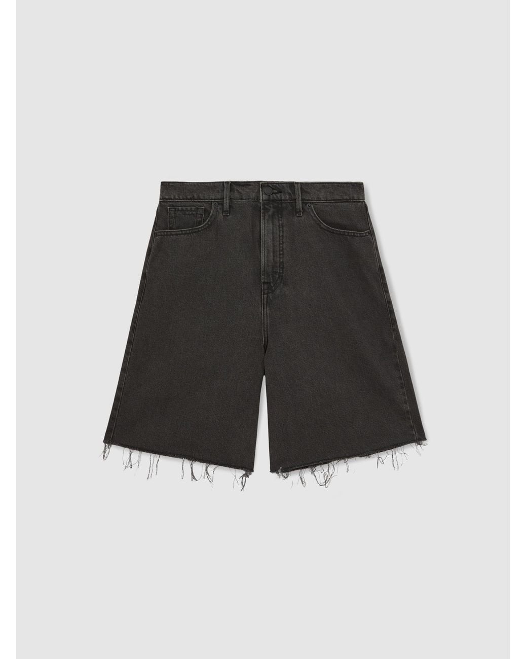GOOD AMERICAN Black American Denim Barrel Shorts