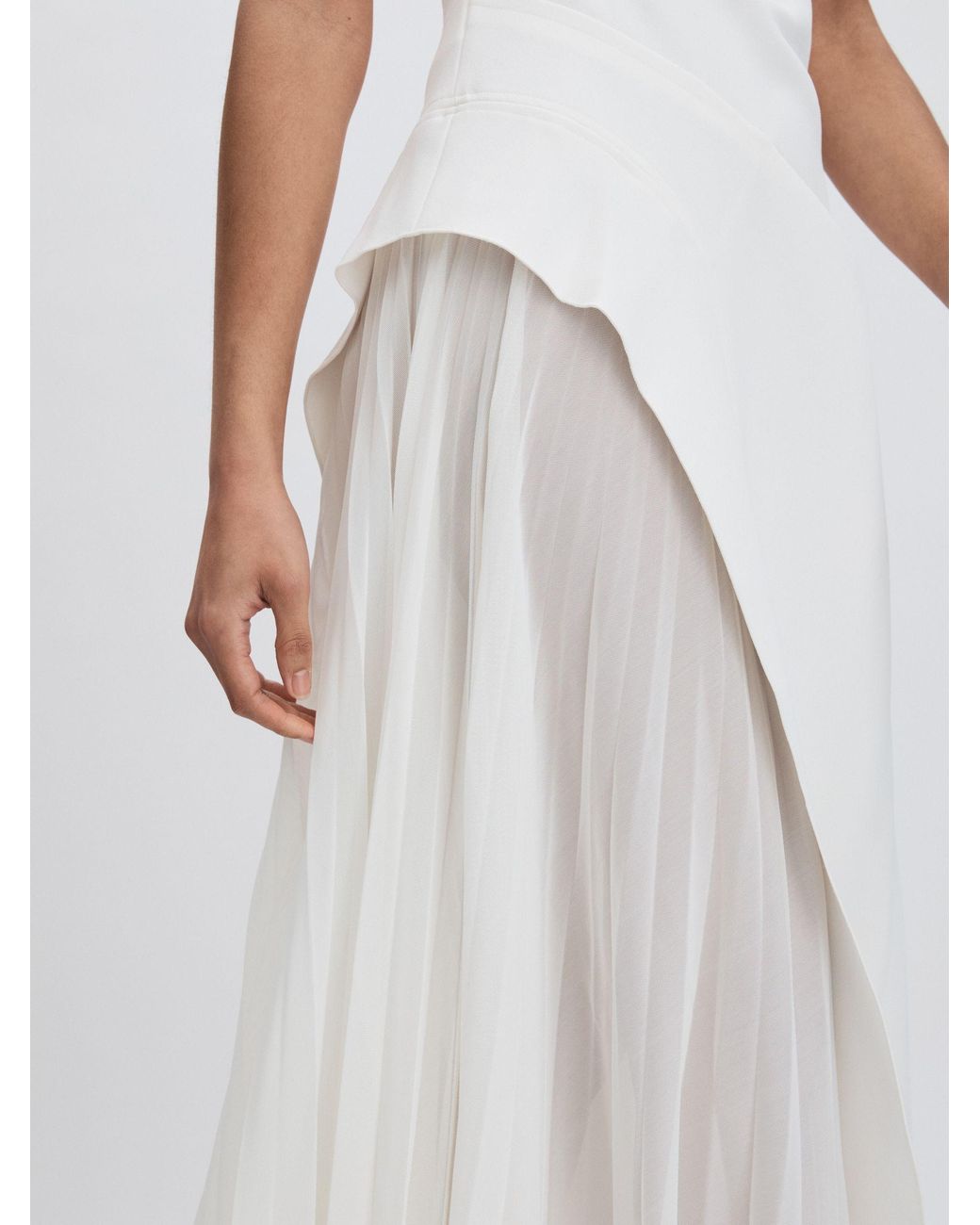 Acler Mesh Detail Midi Dress in White | Lyst Acler Mesh Detail Midi Dress in White | Lyst