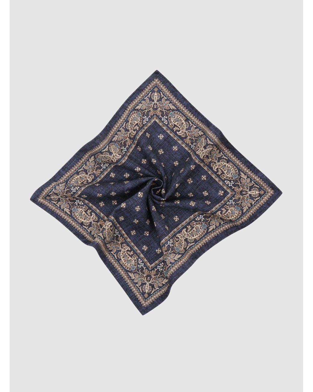 Reiss Blue Ennio - Navy Silk Square-medallion Paisley Pocket Square, One for men