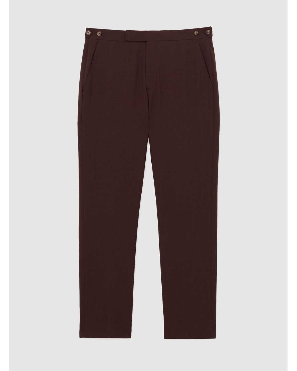 Reiss Mineral - Chocolate Brown Classic Fit Wool-blend Suit Trousers, 30 for men