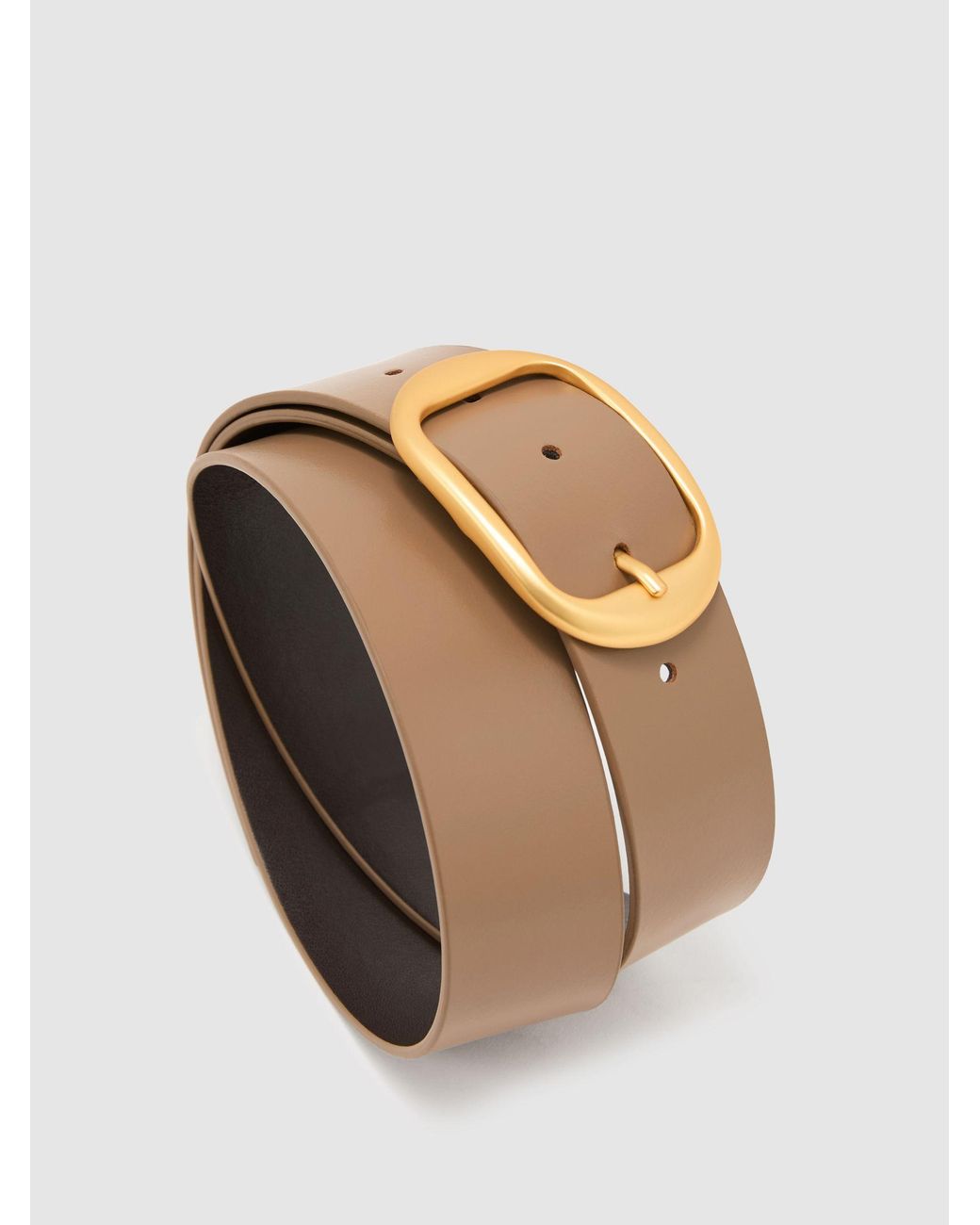 Reiss White Leather Oval-Buckle Belt