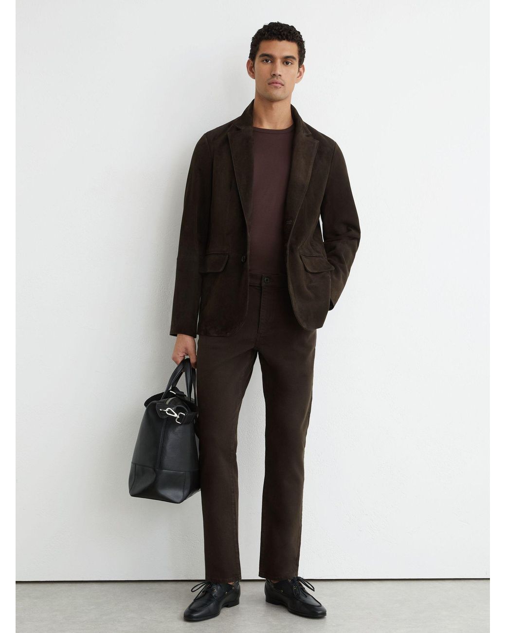 Reiss Black Soft-Stretch Straight-Leg Jeans for men