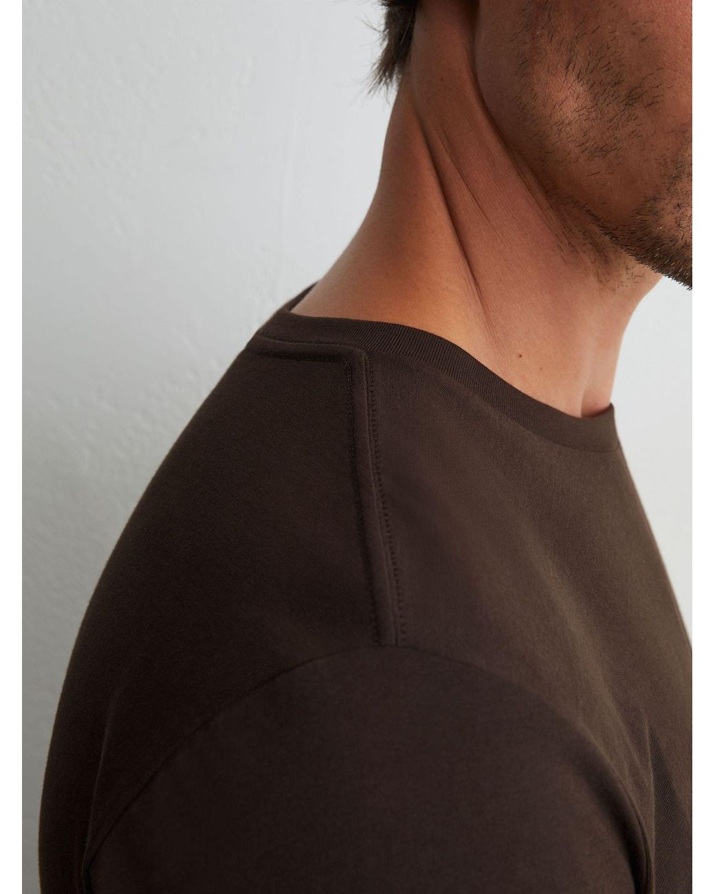 Reiss Bless - Coco Brown Marl Cotton-blend Tailored-fit T-shirt, Xs for men