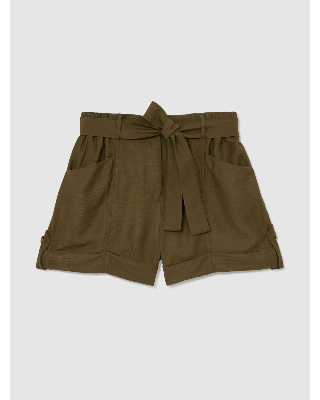 Reiss Natural Belted Button-Tab Short