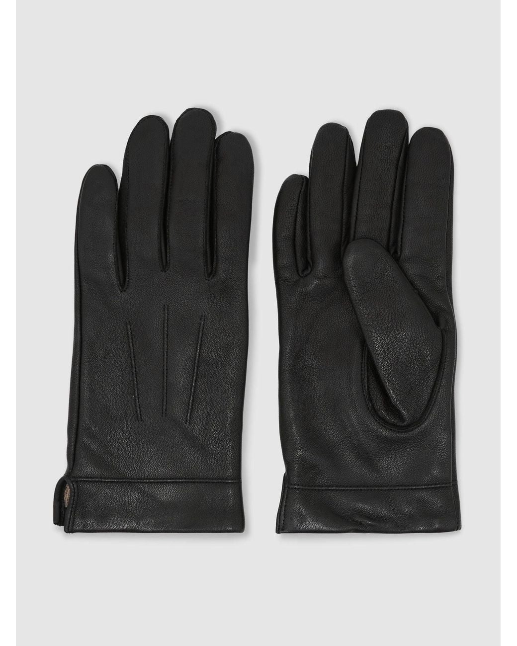 Reiss Black Nappa Leather Gloves for men