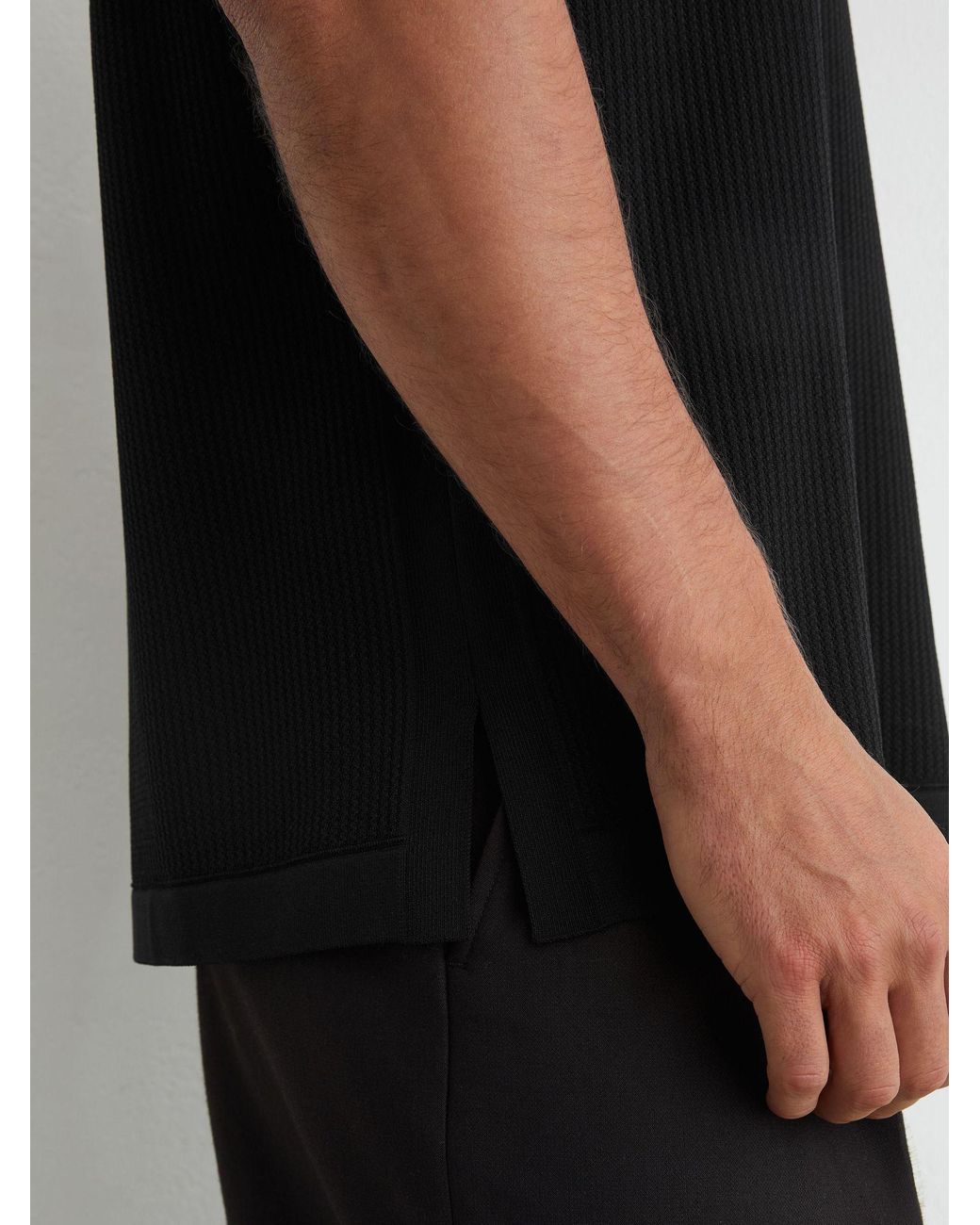 Reiss Watson - Black Textured-knit Round-neck Vest, L for men