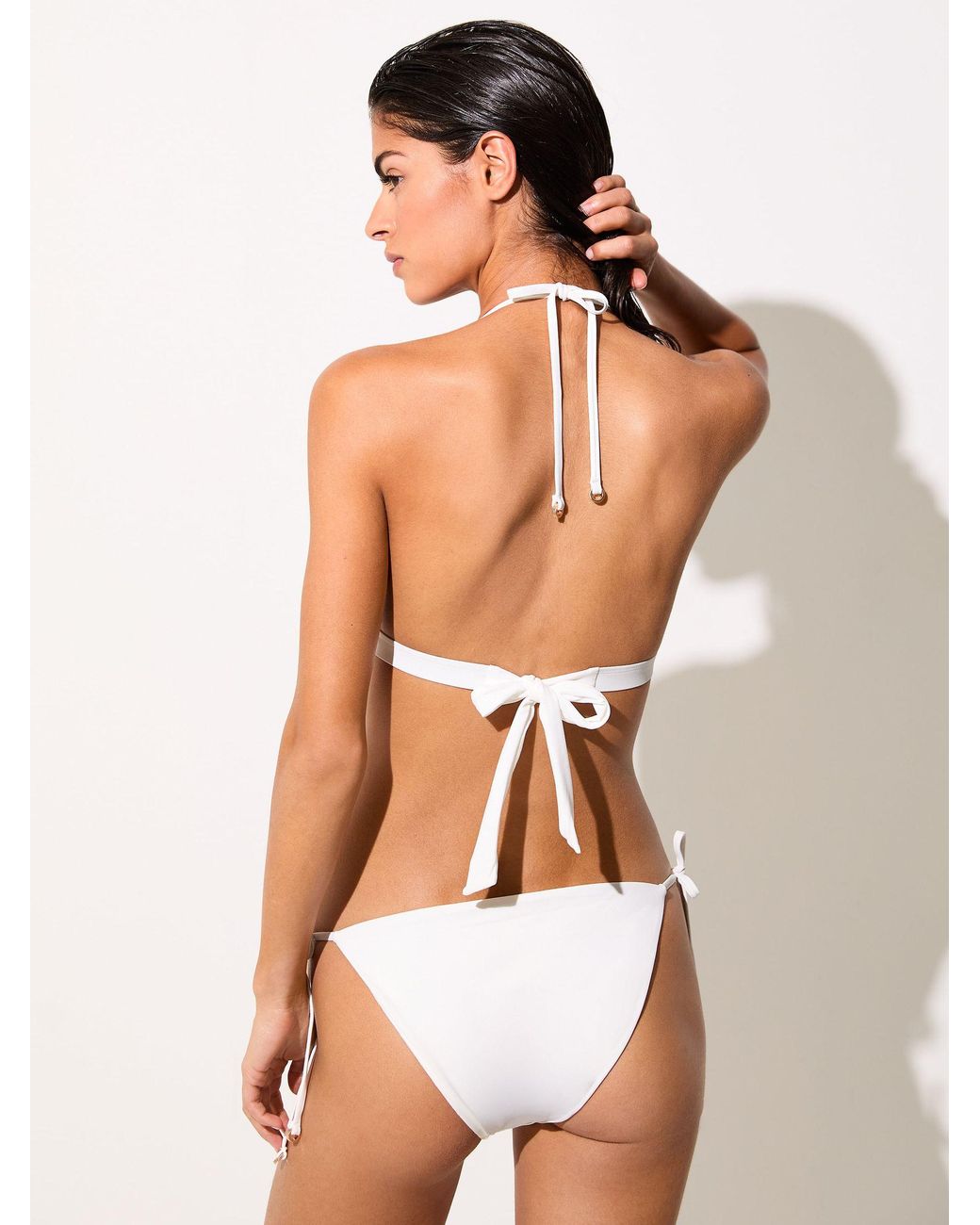 Reiss Brown Shimmer Side-Tie Bikini Bottoms