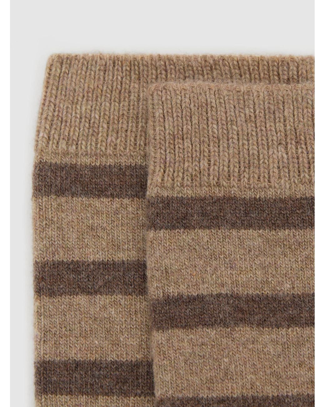 Reiss Natural Striped Socks With Wool