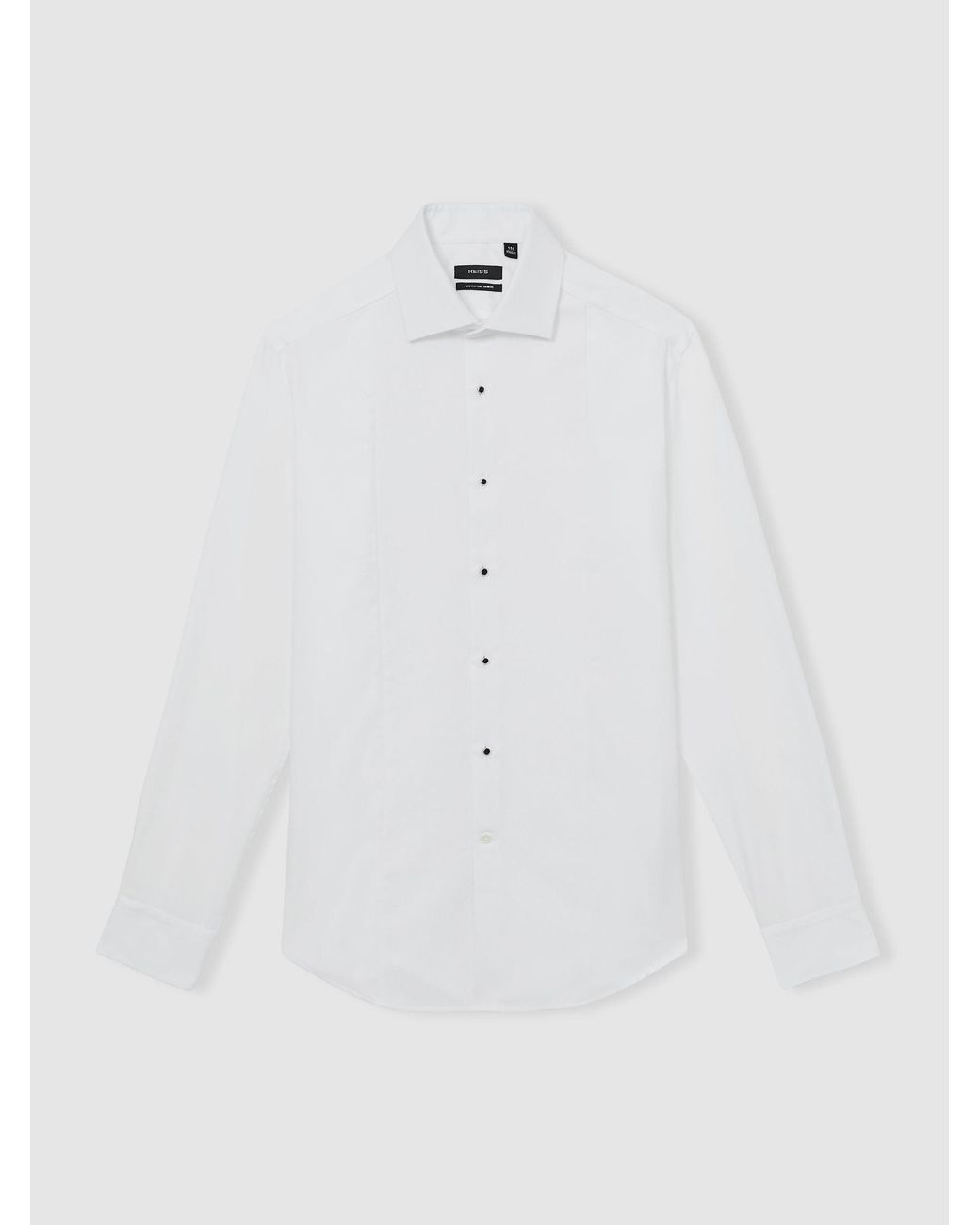Reiss White Marcel Slim Fit Cotton Double-Cuff Dinner Shirt for men