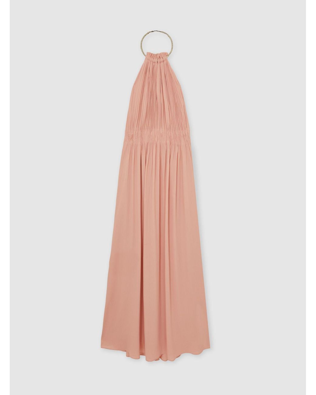Reiss Vinnie - Pink Ring-detail Halterneck Maxi Dress, Us 10