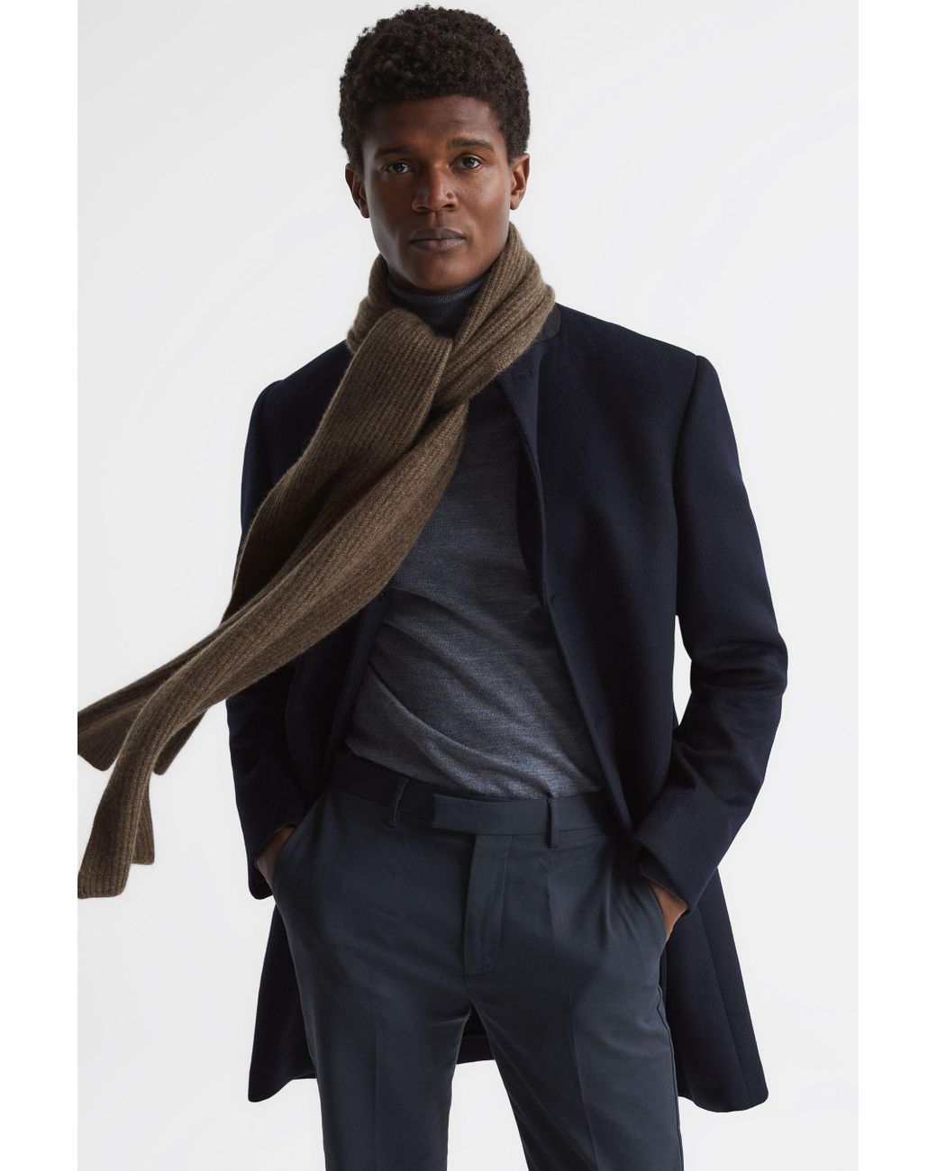 Reiss Cashmere Clyde in Taupe (Blue) for Men | Lyst