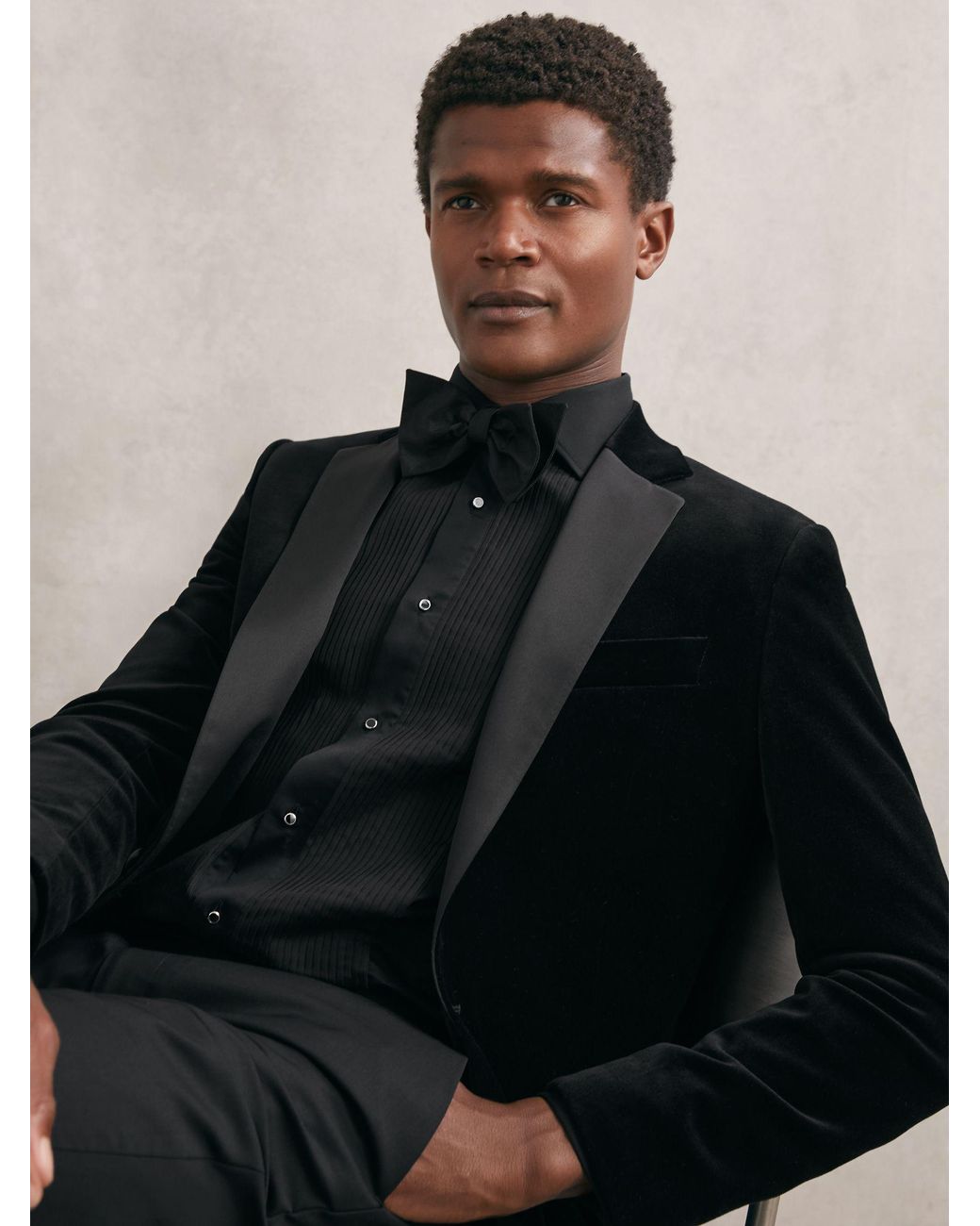 Reiss Black D Cuff Slim Fit Cotton Double-Cuff Dinner Shirt Regular-Fit for men