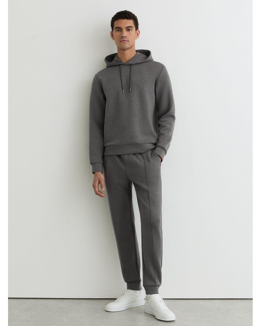Reiss Gray Fabien - Charcoal Melange Sweat Tops, L for men