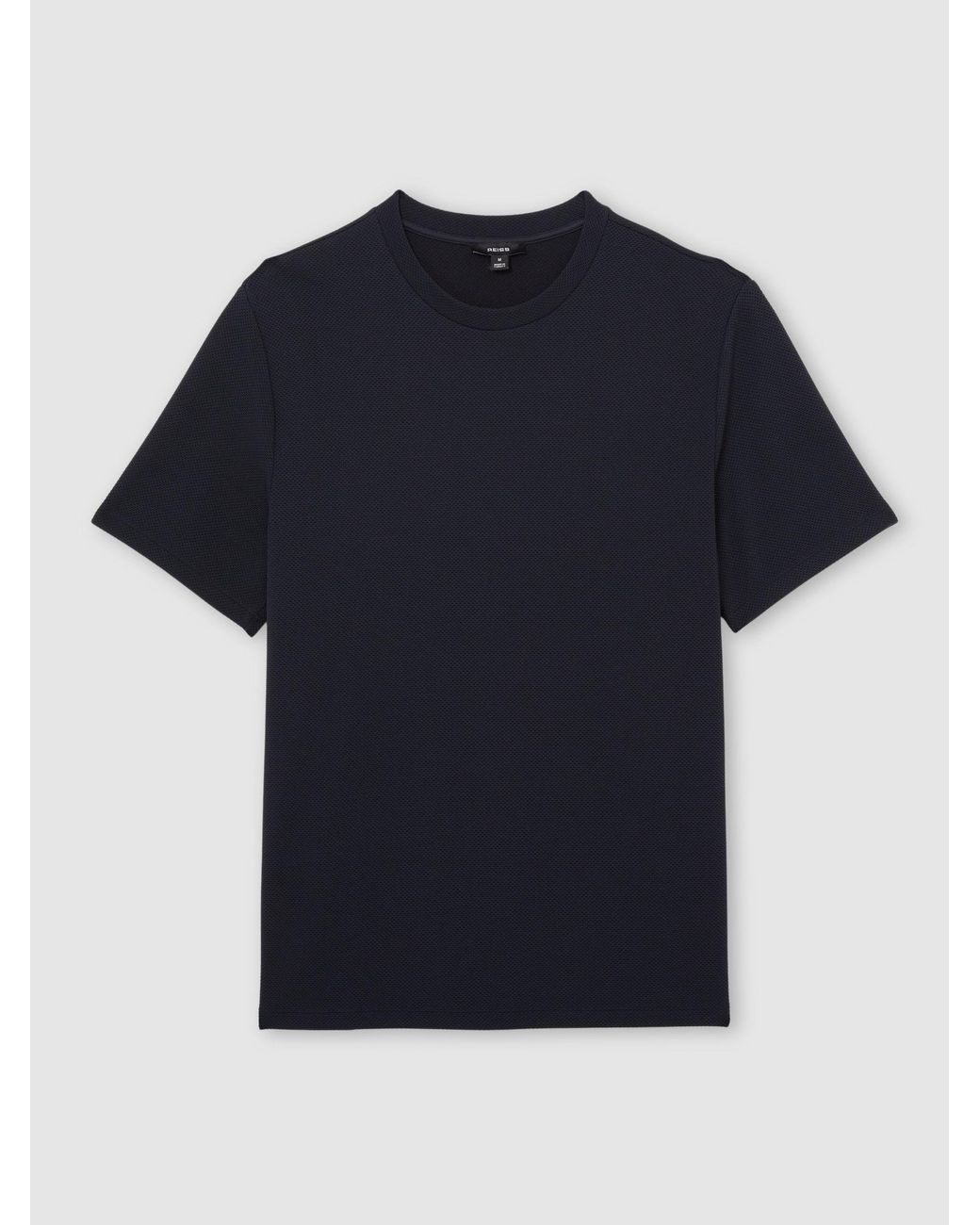 Reiss Blue Jack - Navy Textured Crew-neck Modern-fit T-shirt, S for men