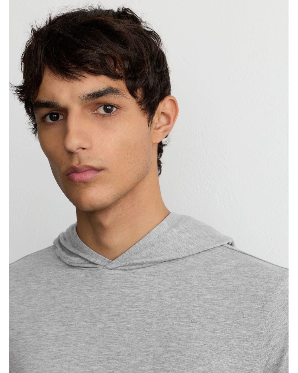 Reiss Gray Hudson Lyocell-Blend Jersey Lounge Hoodie for men