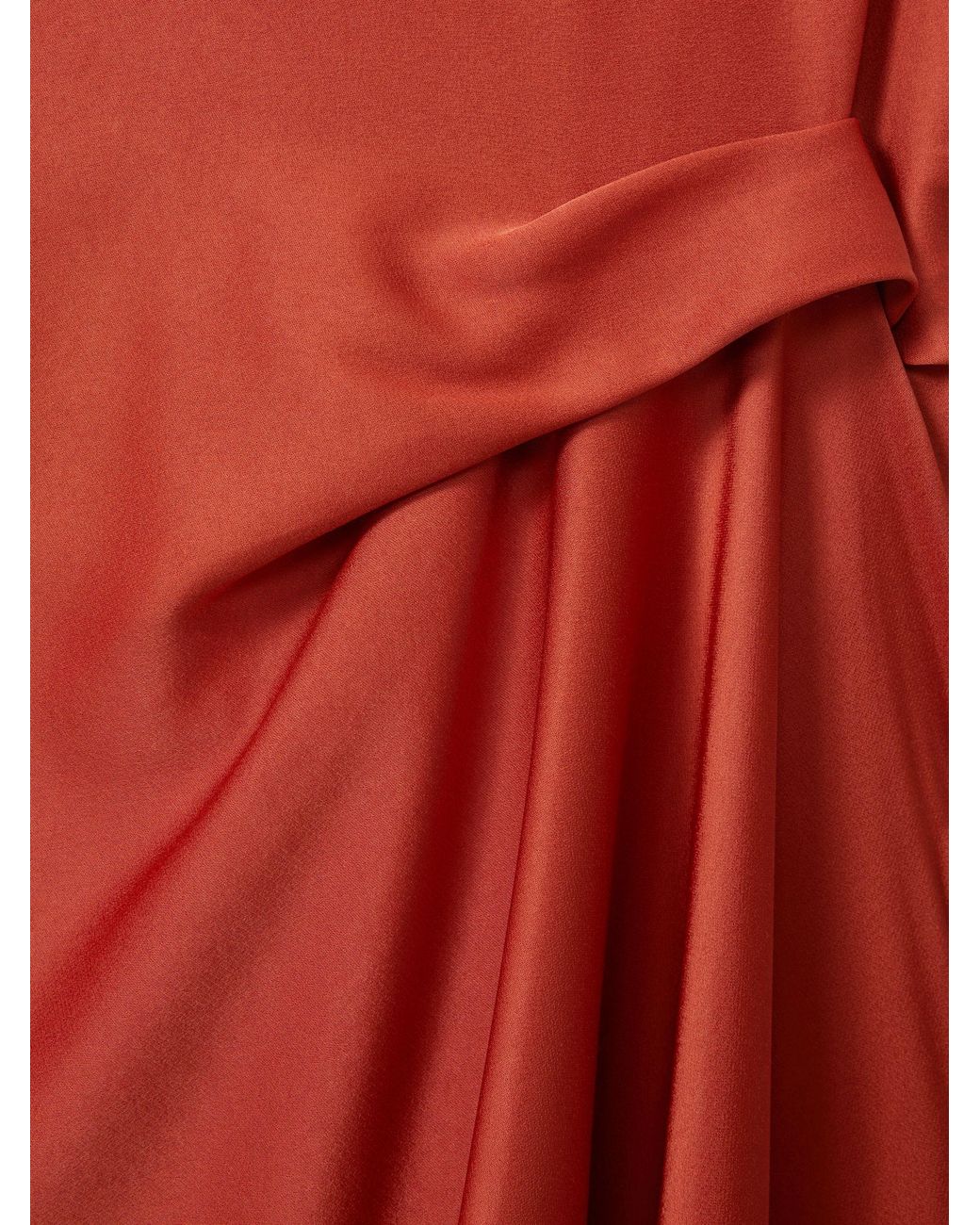 Reiss Satin Drape Tuck Midi Dress | Lyst