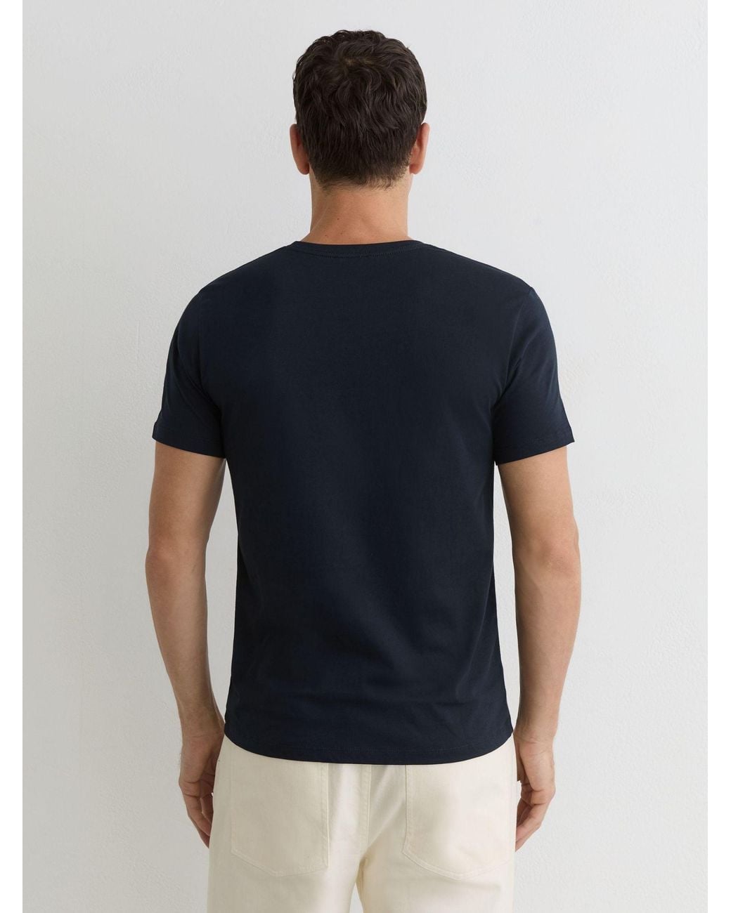 Reiss White Cotton V-Neck Tailored-Fit T-Shirt for men